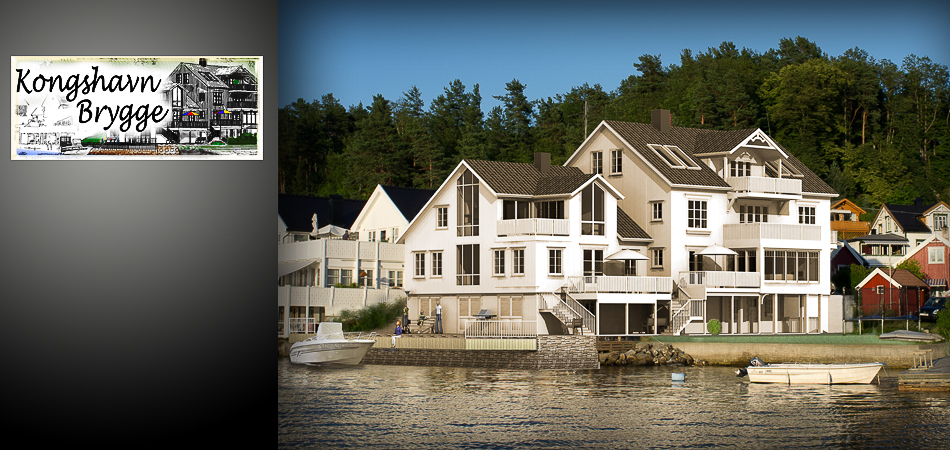 Apartments  in Arendal, Norway, by the shoreline.